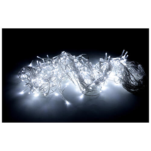Cortina luminosa estalactites 429 luzes LED branco frio para interior/exterior 4 m 2