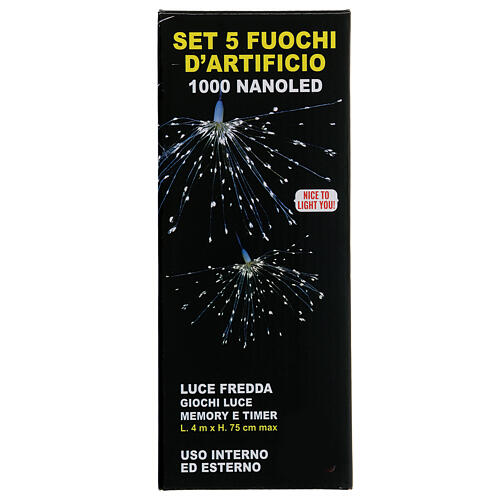 Set fuochi artificio 1000 nanoled bianco freddo con timer int/est 4 m 4
