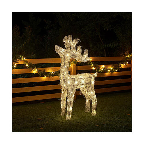 Rentier silber mit 50 warmweißen LEDs Innenbereich, 60 cm 2