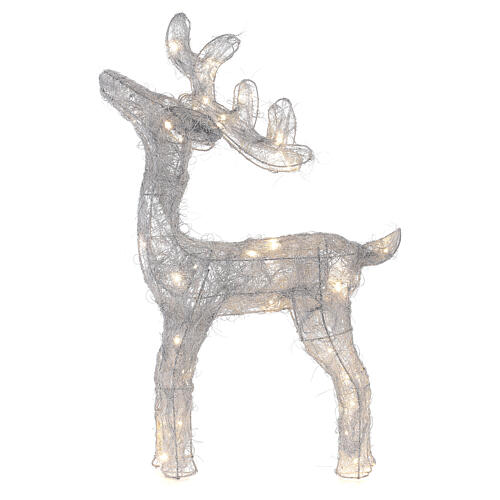Reindeer with silver wire, 50 nanoLED lights of warm white, indoor, h 60 cm 4
