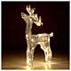 Reindeer with silver wire, 50 nanoLED lights of warm white, indoor, h 60 cm s3