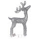 Reindeer with silver wire, 50 nanoLED lights of warm white, indoor, h 60 cm s6