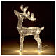 LED reindeer silver wire 50 nano warm lights indoor h. 60 cm s1