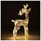 LED reindeer silver wire 50 nano warm lights indoor h. 60 cm s6