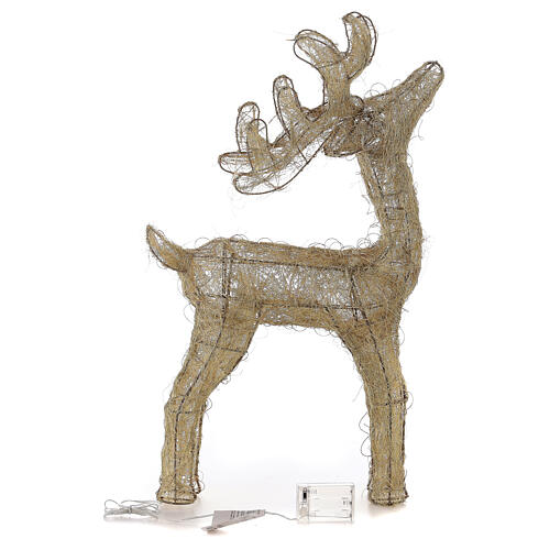 Reindeer with golden wire, 50 nanoLED lights of warm white, indoor, h 60 cm 5