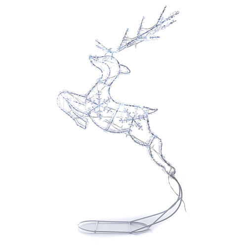 Frozen reindeer, jumping, 60 LED lights of cold white, indoor/outdoor, h 60 cm 2