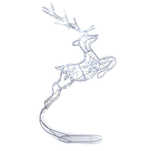 Frozen reindeer, jumping, 60 LED lights of cold white, indoor/outdoor, h 60 cm 4