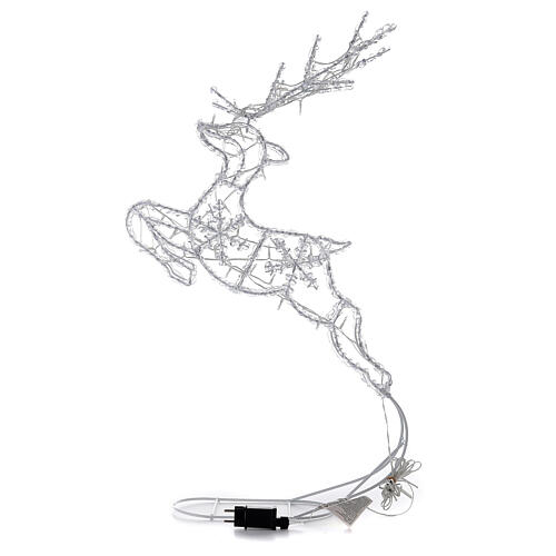 Frozen reindeer, jumping, 60 LED lights of cold white, indoor/outdoor, h 60 cm 7