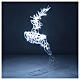 Frozen reindeer, jumping, 60 LED lights of cold white, indoor/outdoor, h 60 cm s5