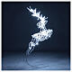 Frozen reindeer, jumping, 60 LED lights of cold white, indoor/outdoor, h 60 cm s6