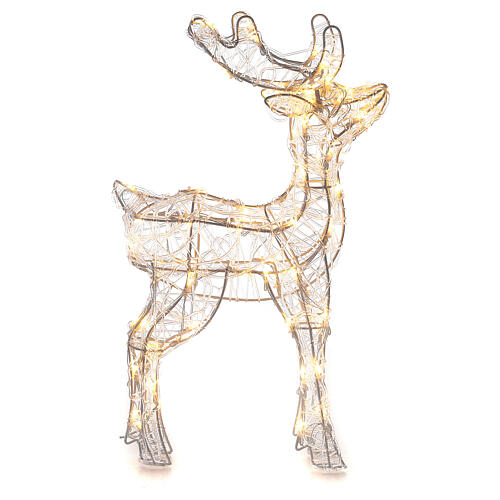 Acrylic reindeer with 80 LED lights, warm white, indoor/outdoor, h 60 cm 5