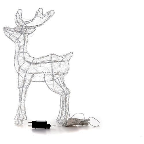 Acrylic reindeer with 80 LED lights, warm white, indoor/outdoor, h 60 cm 7