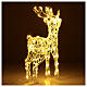 Acrylic reindeer with 80 LED lights, warm white, indoor/outdoor, h 60 cm s6
