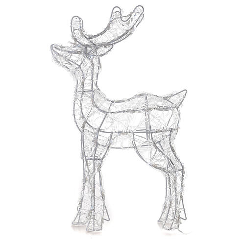 Acrylic reindeer with 80 LED lights, cold white, indoor/outdoor, h 60 cm 6