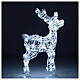 Acrylic reindeer with 80 LED lights, cold white, indoor/outdoor, h 60 cm s1