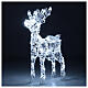 Acrylic reindeer with 80 LED lights, cold white, indoor/outdoor, h 60 cm s5