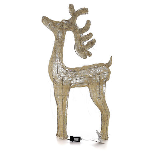 Reindeer with golden wire, 90 warm nanoLED lights, indoor, h 90 cm 6