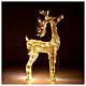 Reindeer with golden wire, 90 warm nanoLED lights, indoor, h 90 cm s1
