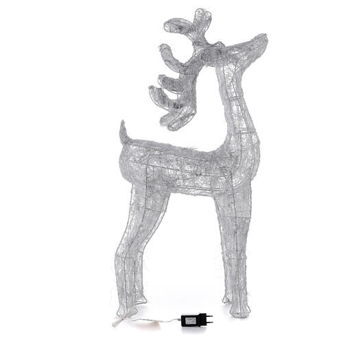 Reindeer with silver wire, 90 warm nanoLED lights, indoor, h 90 cm 7