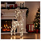Reindeer with silver wire, 90 warm nanoLED lights, indoor, h 90 cm s2