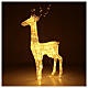 Glittery white reindeer with 260 warm white LED ligths, indoor/outdoor, h 130 cm s1