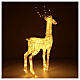Glittery white reindeer with 260 warm white LED ligths, indoor/outdoor, h 130 cm s2