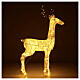 Glittery white reindeer with 260 warm white LED ligths, indoor/outdoor, h 130 cm s3