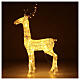 Glittery white reindeer with 260 warm white LED ligths, indoor/outdoor, h 130 cm s7