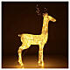 Renna bianca luminosa glitter 260 led bianco caldo int/est h. 130 cm s4