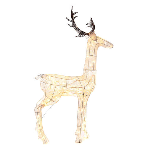 Lighted reindeer glitter 260 LEDs warm white indoor/outdoor h. 130 cm 5