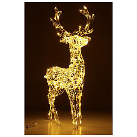 Reindeer, h 110 cm, crystal-effect wire, 160 warm LED lights, indoor/outdoor