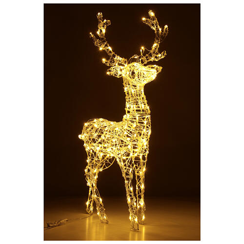 Reindeer, h 110 cm, crystal-effect wire, 160 warm LED lights, indoor/outdoor 2