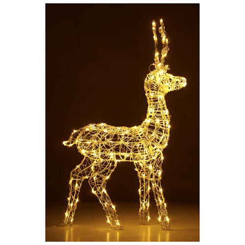 Reindeer, h 110 cm, crystal-effect wire, 160 warm LED lights, indoor/outdoor 4