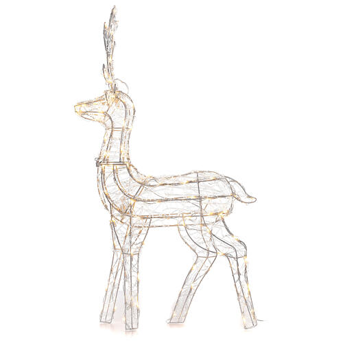 Reindeer, h 110 cm, crystal-effect wire, 160 warm LED lights, indoor/outdoor 6