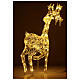 Lighted reindeer, h 90 cm, crystal-effect wire, 140 warm LED lights, indoor/outdoor s5