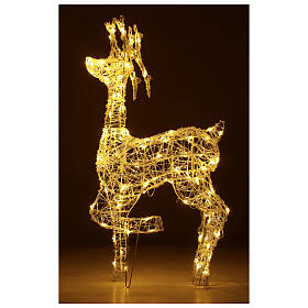 Renne lumineux fil cristal 106 cm avec140 lumières LED blanc chaud intérieur/extérieur