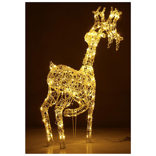 Renna filo cristallo 100 cm da 140 led luce calda int est 6
