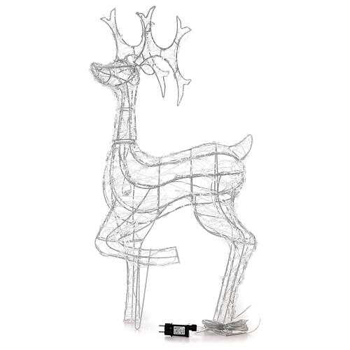 Lighted reindeer, h 90 cm, crystal-effect wire, 140 cold LED lights, indoor/outdoor 7