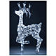 Lighted reindeer, h 90 cm, crystal-effect wire, 140 cold LED lights, indoor/outdoor s1