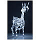 Lighted reindeer, h 90 cm, crystal-effect wire, 140 cold LED lights, indoor/outdoor s5