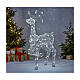 Lighted reindeer, h 90 cm, crystal-effect wire, 140 cold LED lights, indoor/outdoor s2