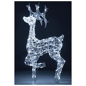 Renne lumineux h 90 cm fil cristal 140 lumières LED blanc froid intérieur/extérieur