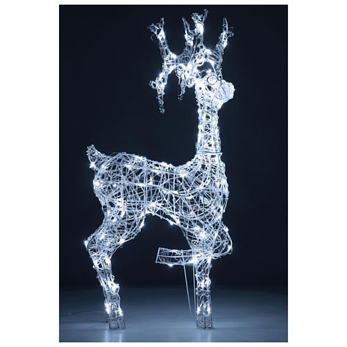 Renne lumineux h 90 cm fil cristal 140 lumières LED blanc froid intérieur/extérieur 5