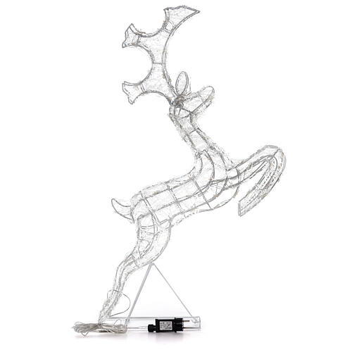 Jumping reindeer, h 80 cm, crystal-effect wire, 120 cold LED lights, indoor/outdoor 7