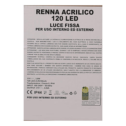 Reno que salta hilo cristal 120 led blanco hielo h 80 cm 10