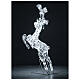 Renifer skaczący drut z efektem kryształu, 120 led biały lodowaty, h 80 cm s4