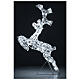 Renifer skaczący drut z efektem kryształu, 120 led biały lodowaty, h 80 cm s5