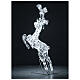 Reindeer jumping crystal wire 120 ice white LED h 80 cm s4