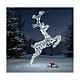 Reindeer jumping crystal wire 120 ice white LED h 80 cm s2
