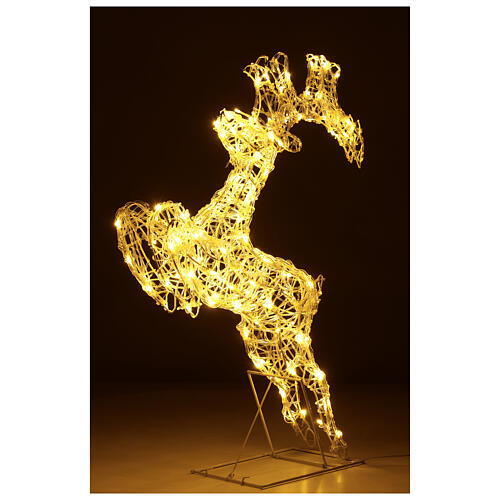 Jumping reindeer, h 80 cm, crystal-effect wire, 120 warm LED lights, indoor/outdoor 2